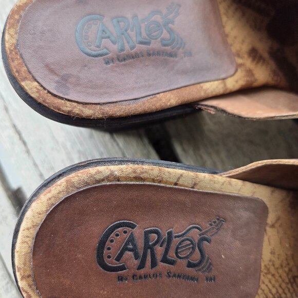 Sz 8 Vintage Carlos by Carlos Santana "Rodeo" Leather Cowgirl/Western Mules - Picture 5 of 8